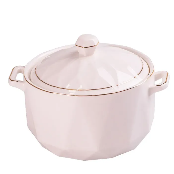 Супница с крышкой 1 литр, супница фарфоровая (HP642) - изображение 1