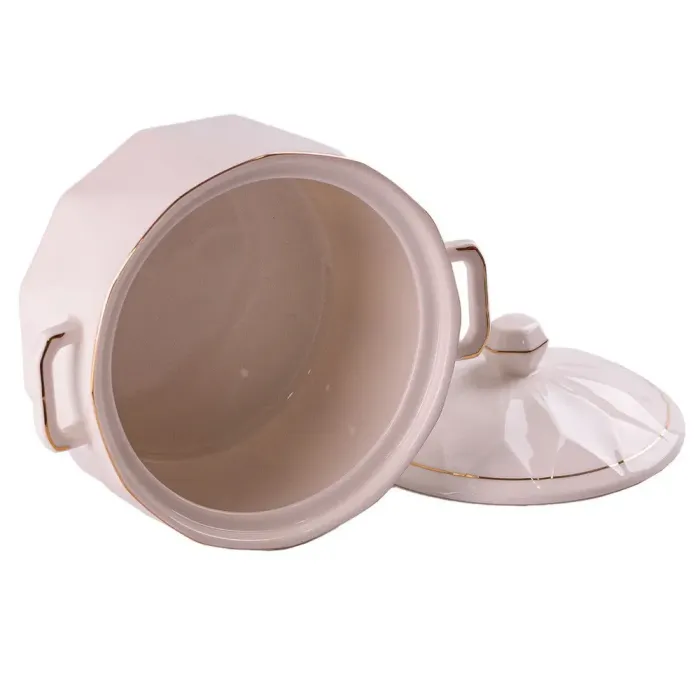 Супница с крышкой 1 литр, супница фарфоровая (HP642) - изображение 3