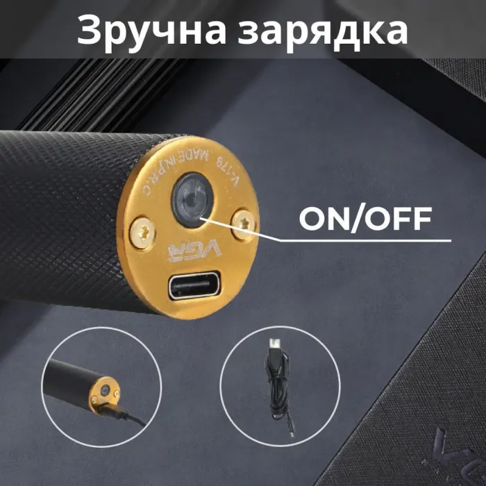 Тример професійний акумуляторний з насадками 10 Вт машинка для стрижки волосся та бороди VGR V-179 (V179B) - зображення 7