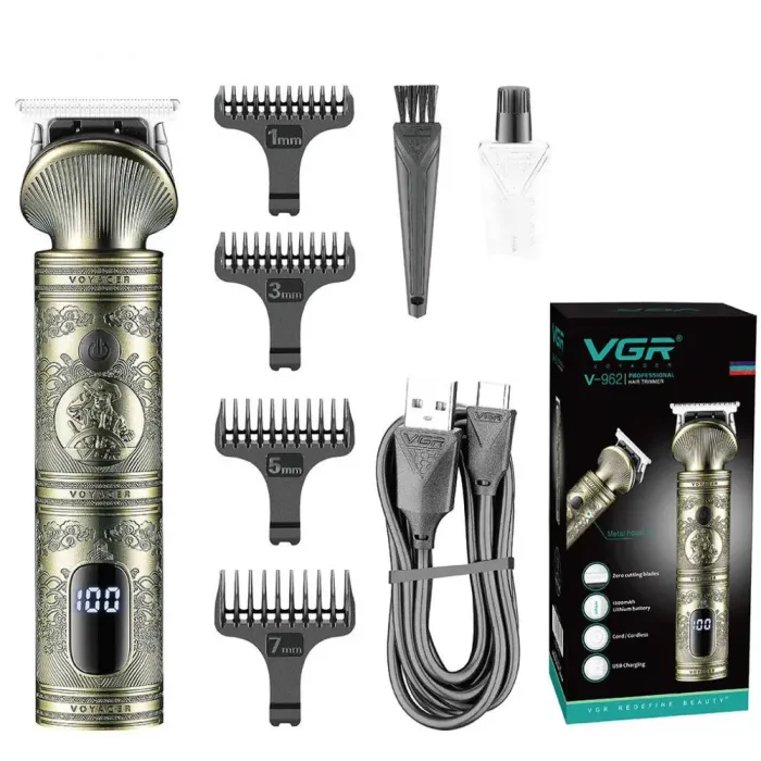Трехмерный профессиональный аккумуляторный с LED-дисплеем 5 Вт беспроводная машинка для стрижки VGR V-962 (V962SL) - изображение 2