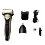 Електробритва портативна професійна чоловіча з насадками, бритва шейвер для сухого гоління Geemy GM-6726 (GM6726GL)