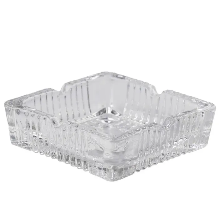 Попільничка скляна квадратна прозора 9,5*9,5 см (HP15) - зображення 1