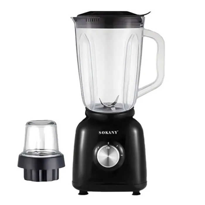 Блендер портативний 2 в 1 з чашею 1,5 л і 3 режими швидкості 500 Вт Sokany SK-168 (SK168B) - зображення 3