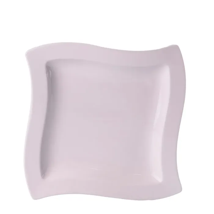 Тарілка плоска квадратна з порцеляни 21 см біла обідня тарілка (HP609) - зображення 2