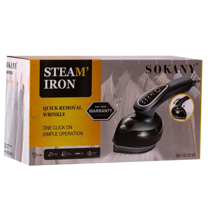 Відпарювач портативний для одягу 1600 Вт дорожня міні праска для сухого та вологого прасування SOKANY SK-YD-2130 (SKYD2130B) - зображення 8
