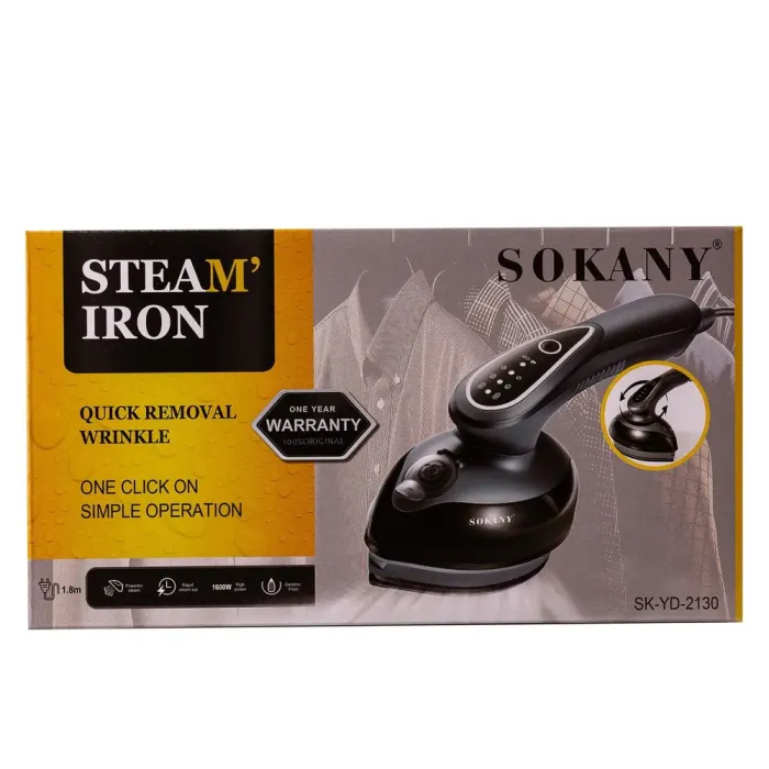 Відпарювач портативний для одягу 1600 Вт дорожня міні праска для сухого та вологого прасування SOKANY SK-YD-2130 (SKYD2130B) - зображення 9