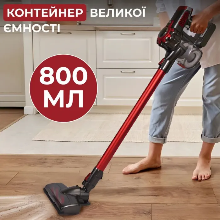 Пилосос вертикальний ручний акумуляторний 2000 Вт 2 швидкості колбовий пилосос для сухого прибирання SOKANY SK-3391 (SK3391R) - зображення 4