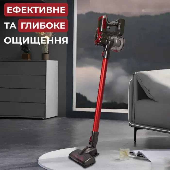 Пилосос вертикальний ручний акумуляторний 2000 Вт 2 швидкості колбовий пилосос для сухого прибирання SOKANY SK-3391 (SK3391R) - зображення 5