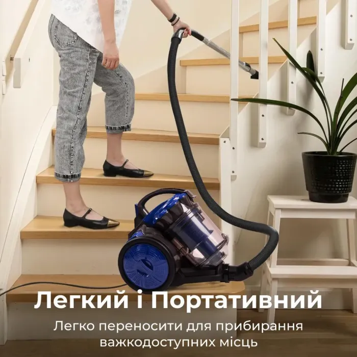 Пилосос для дому колбовий циклонний потужний 3000 Вт контейнерний вакуумний ручний пилосос SOKANY SK-3387 (SK3387NB) - зображення 3