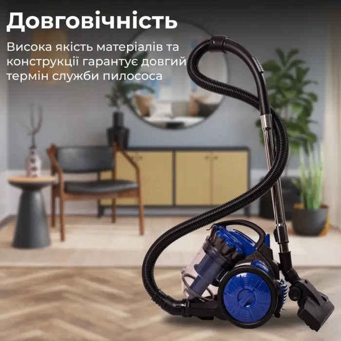 Пилосос для дому колбовий циклонний потужний 3000 Вт контейнерний вакуумний ручний пилосос SOKANY SK-3387 (SK3387NB) - зображення 5