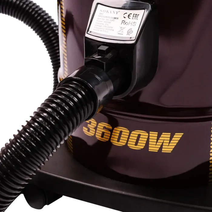 Пилосос для дому потужний 3600 Вт 3 насадки та мішок, професійний пилосос для сухого прибирання SOKANY SK-3571 (SK3571R) - зображення 8
