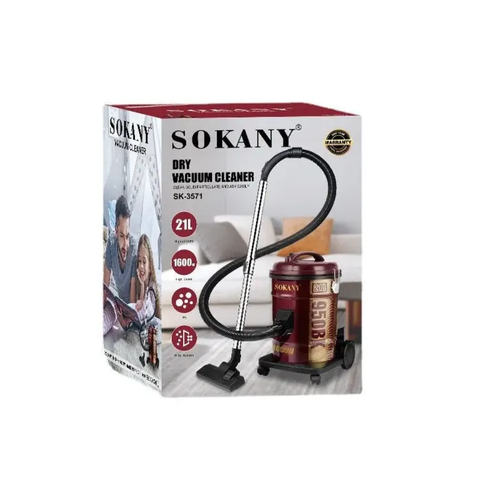 Пилосос для дому потужний 3600 Вт 3 насадки та мішок, професійний пилосос для сухого прибирання SOKANY SK-3571 (SK3571R) - зображення 10