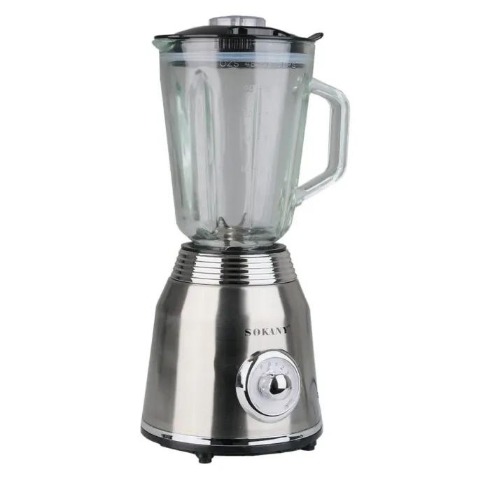 Портативный блендер с чашей 1,5 л 800 Вт 4 режима скорости и 2 насадки Sokany SK-186 (SK186SS) - изображение 3