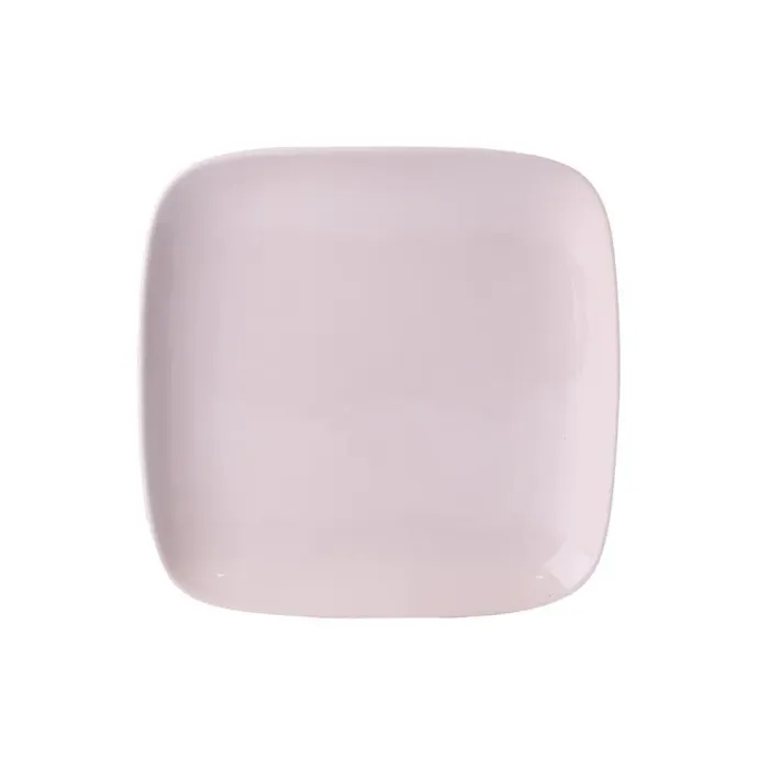 Тарілка підставна квадратна з порцеляни 20 см велика біла плоска тарілка (HP602) - зображення 1