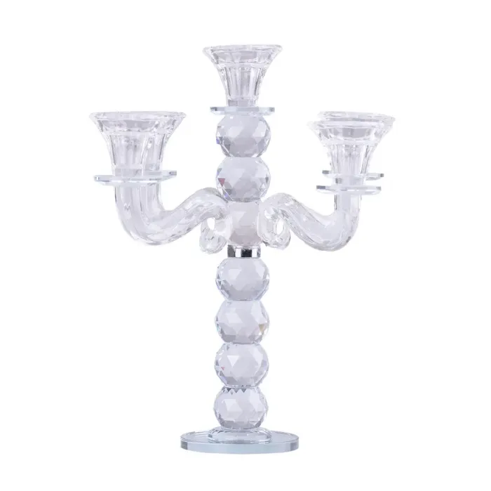 Підсвічник канделябр скляний на п'ять свічок 30 см (HP435) - зображення 1