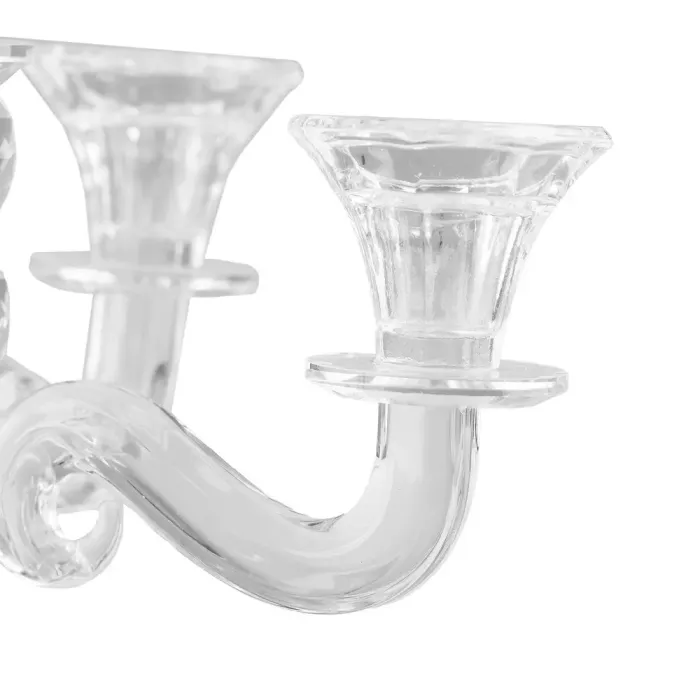 Підсвічник канделябр скляний на п'ять свічок 30 см (HP435) - зображення 3