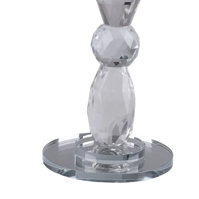 Підсвічник канделябр скляний на п'ять свічок з підвісками 35 см (HP436) - зображення 3