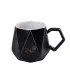 Чашка керамічна 400 мл Queen&King гранована Чорний (HP77B)