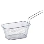Корзина для фритюрниці з нержавіючої сталі прямокутна 10,5×14,5 см Срібло (HP741)