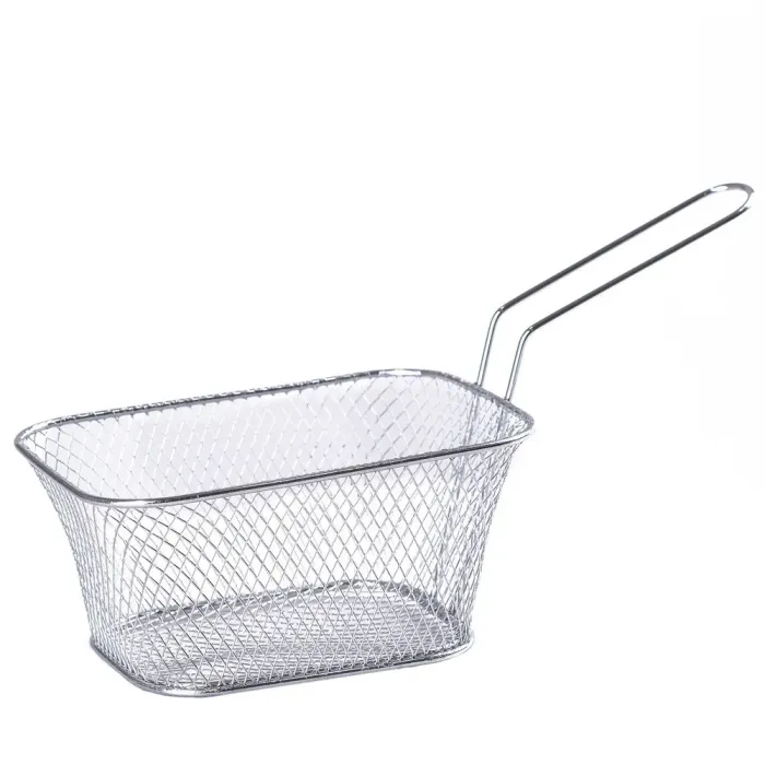 Корзина для фритюрницы из нержавеющей стали прямоугольная 10,514,5 см Серебро (HP741) - изображение 1