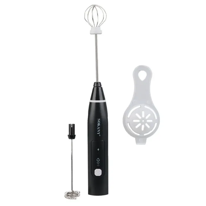 Капучинатор аккумуляторный 1200 мАч бесшумный с USB зарядкой 2 насадки Sokany SK-1772 (SK1772B) - изображение 3