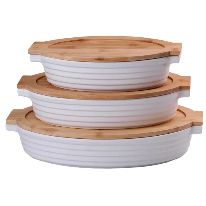 Страна для запекания овальная с крышкой от 1.8 л до 1 л. - изображение 1