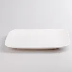 Тарілка підставна квадратна з порцеляни 24.5 см велика біла плоска тарілка (HP603)