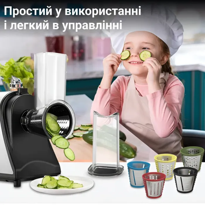 Овощерезка 6 в 1 на 5 насадок из нержавеющей стали 1000 Вт Sokany SK-1178 (SK1178) - изображение 4