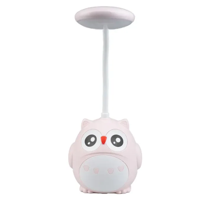 Лампа настільна дитяча акумуляторна з USB 4.2 Вт сенсорний настільний світильник Сова CS-289 Рожевий (CS289P) - зображення 2