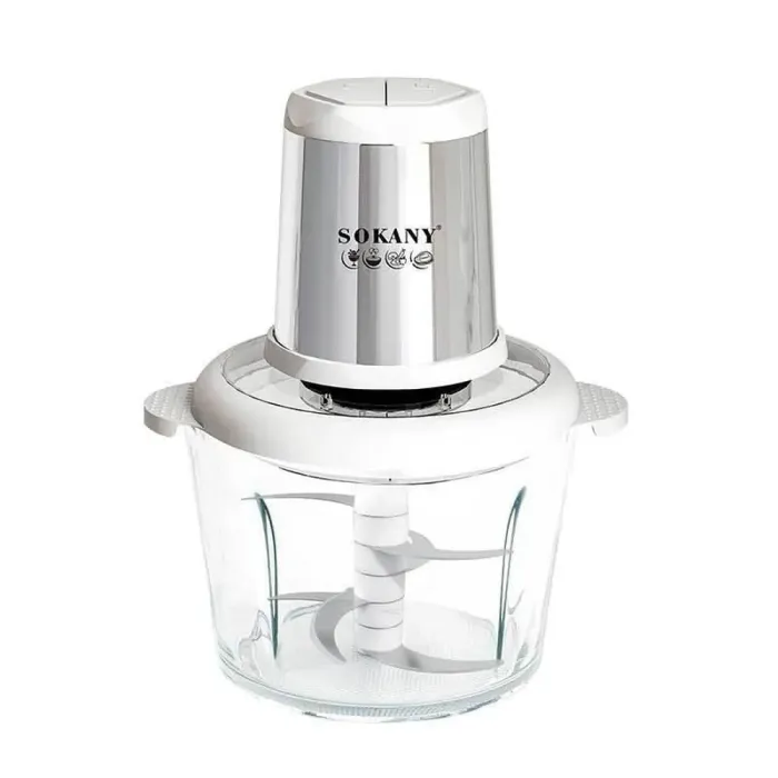 Блендер чопер подрібнювач 800 Вт 3 л м'ясорубка на 4 леза та 2 режими швидкості Sokany SK-YM-7034 (SKYM7034WST) - зображення 3