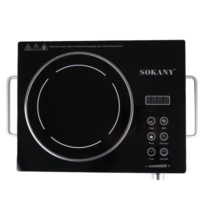 Плита инфракрасная электрическая настольная стеклокерамическая 2200 Вт таймер Sokany SK-3576 (SK3576B) - изображение 4