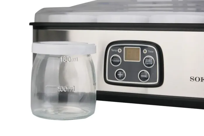 Йогуртниця електрична 65 Вт з баночками 180 мл та таймером Sokany SK-2303 (SK2303SS) - зображення 3