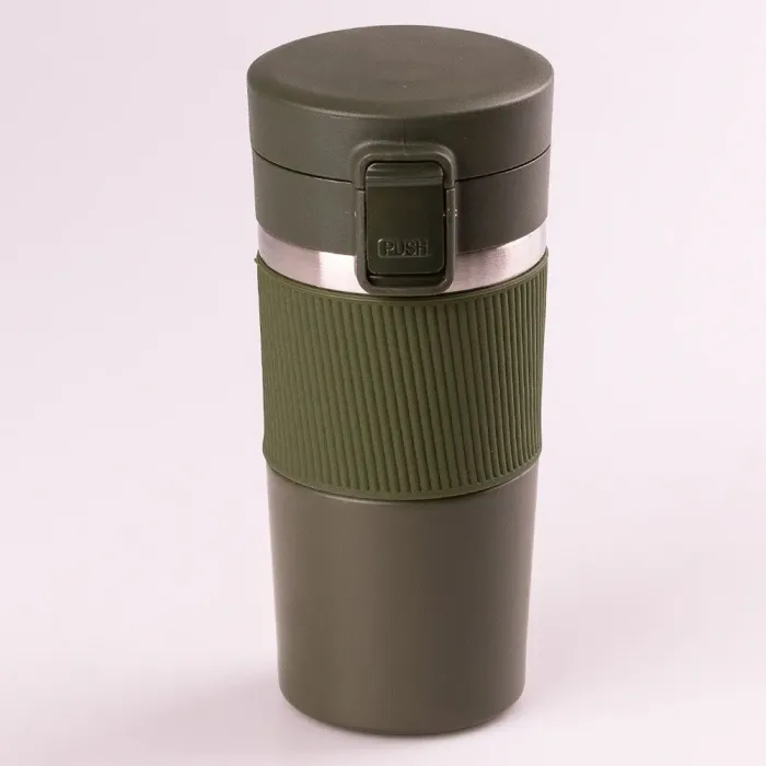 Термос металлический с поильником 400мл из нержавеющей стали, изолированный до 12 часов. (HP152GR) - изображение 1