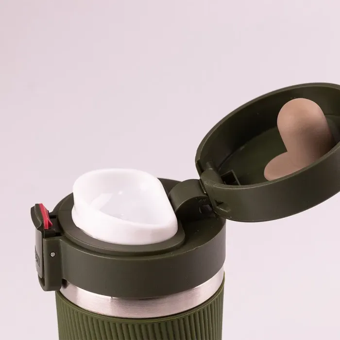 Термос металлический с поильником 400мл из нержавеющей стали, изолированный до 12 часов. (HP152GR) - изображение 3