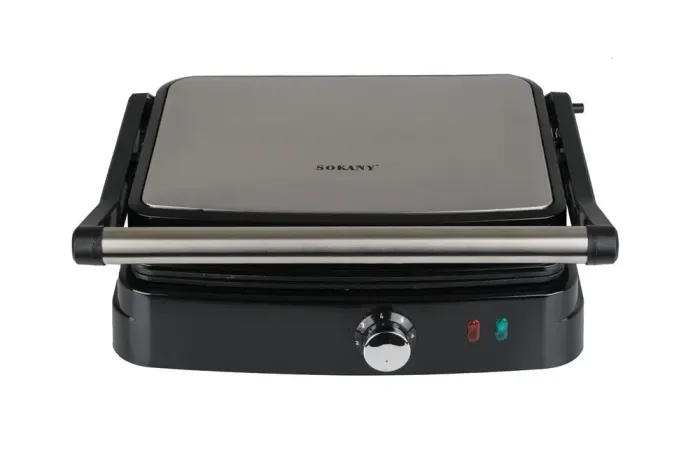 Электрогриль прижимная сэндвичница 2000 Вт двухсторонний быстрый нагрев антипригарное покрытие Sokany SK-204 (SK204SS) - изображение 9