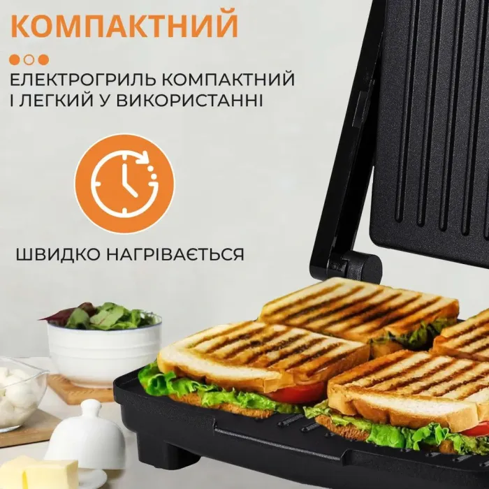 Электрогриль контактный сэндвичница 2000 Вт двухсторонний нагрев Sokany SK-202. - изображение 4