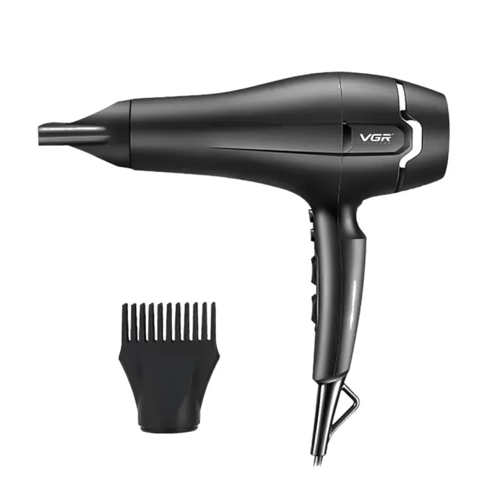 Фен для волосся професійний з концентратором 2400 Вт іонізація та 3 режими роботи VGR V-450 (VGR450B) - зображення 2