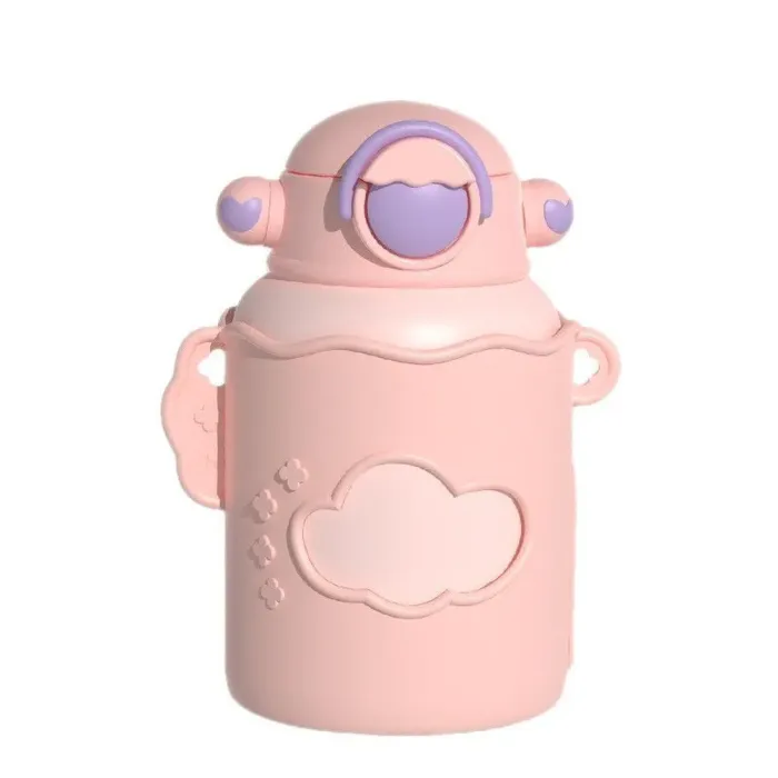 Термос детский с поильником и ремешком 300 мл термокружка из нержавеющей стали до 12 часов. - изображение 1