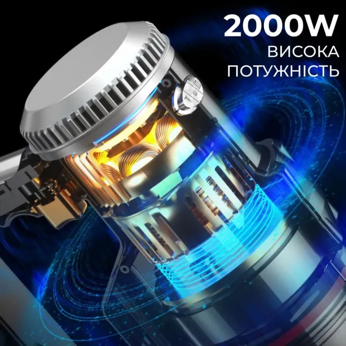 Пилосос вертикальний ручний потужний 2000 Вт колбовий мережевий пилосос без мішка для сухого прибирання SOKANY SK-3378 (SK3378G) - зображення 3