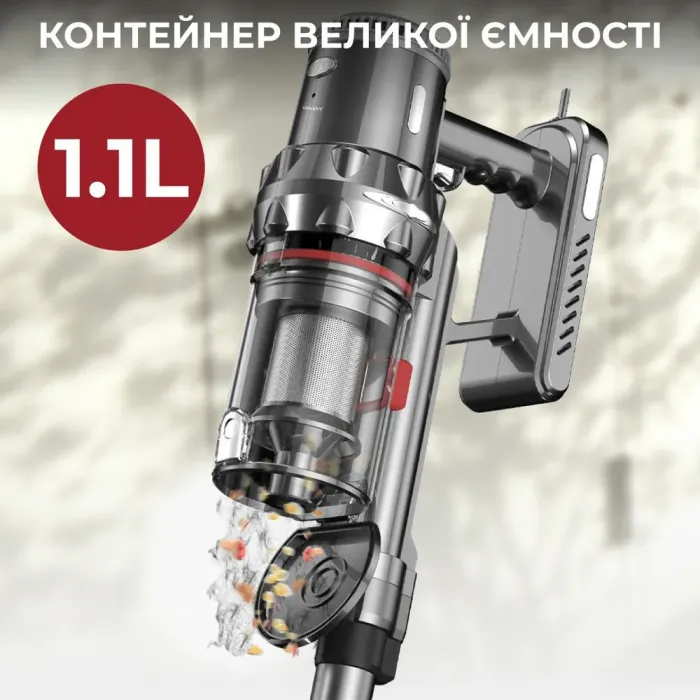 Пилосос вертикальний ручний потужний 2000 Вт колбовий мережевий пилосос без мішка для сухого прибирання SOKANY SK-3378 (SK3378G) - зображення 4