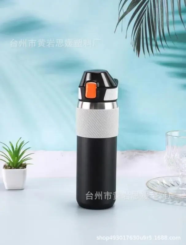 Термос металлический с поильником 800 мл изолированный из нержавеющей стали до 12 часов. (HP151B) - изображение 1