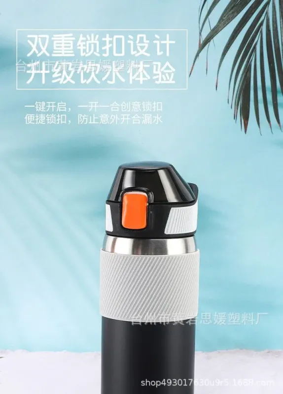 Термос металлический с поильником 800 мл изолированный из нержавеющей стали до 12 часов. (HP151B) - изображение 2