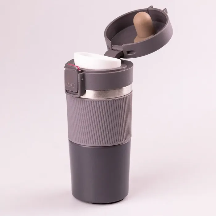 Термос металлический с поильником 400 мл из нержавеющей стали, изолированный до 12 часов. - изображение 3