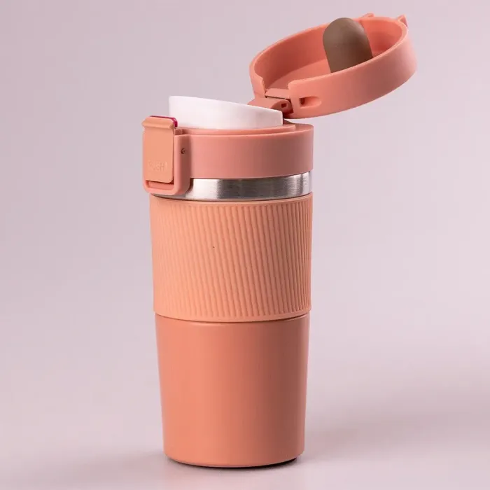 Термос металлический с поильником 400мл из нержавеющей стали, изолированный до 12 часов. (HP152P) - изображение 3