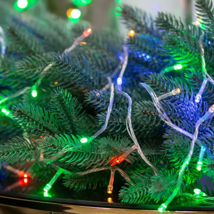 Гірлянда нитка 6м на 100 LED лампочок світлодіодна білий провід 8 режимів кольорова (W100LEDML) - зображення 2