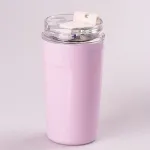 Термос металевий 300 мл термокухоль з трубочкою з нержавіючої сталі до 12 годин Фіолетовий (HP155P)