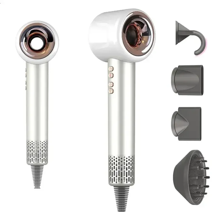 Фен профессиональный для волос нового поколения 4 насадки 3 режима работы ионизация 1500 Вт Х-13 Белый - изображение 1