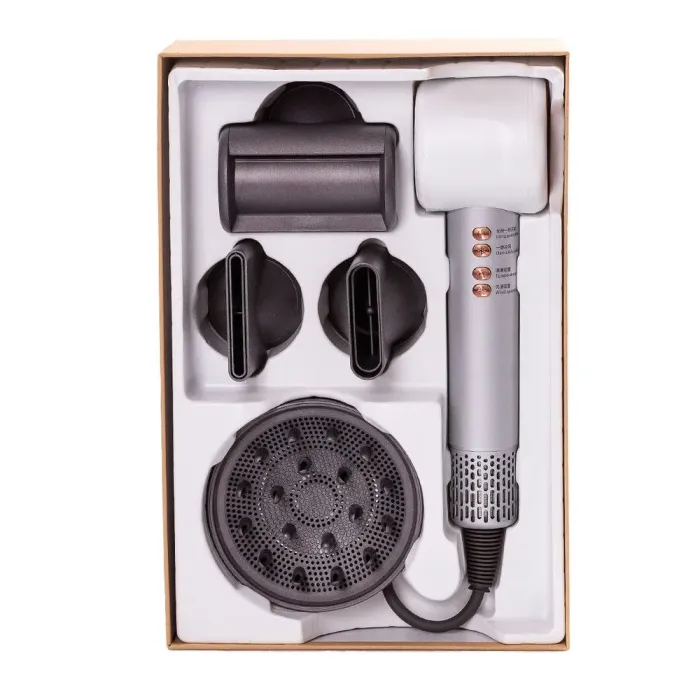 Фен профессиональный для волос нового поколения 4 насадки 3 режима работы ионизация 1500 Вт Х-13 Белый - изображение 2