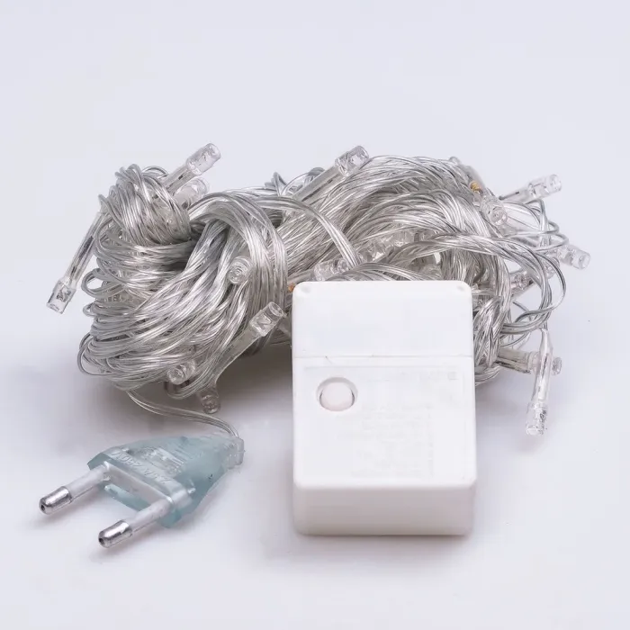 Гирлянда нить 6м на 100 LED лампочек светодиодная белый провод 8 режимов (W100LEDBL) - изображение 8