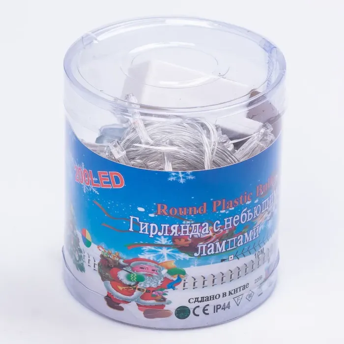 Гірлянда нитка 10м на 200 LED лампочок світлодіодна білий провід 8 режимів кольорова (W200LEDML) - зображення 9